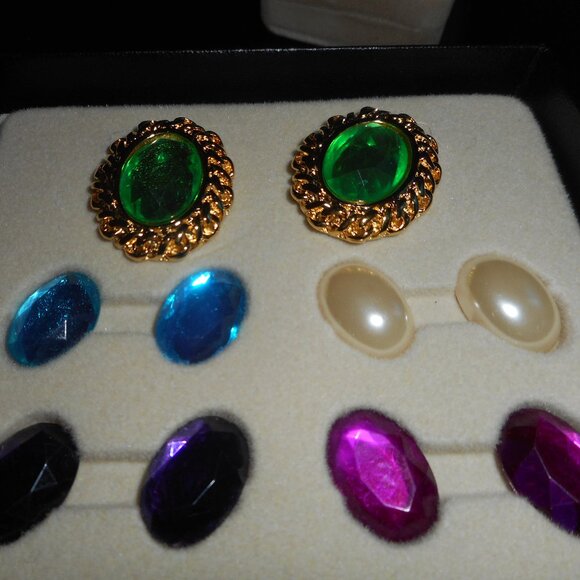 EARRINGS - 1 pair - with interchangeable colors, box and instructions - Picture 3 of 6